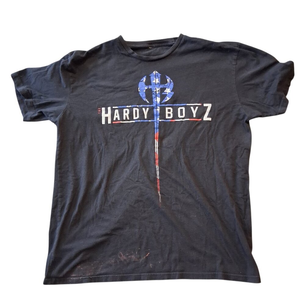 The Hardy Boyz American Flag Axe Shirt Adult Large WWE WWF READ